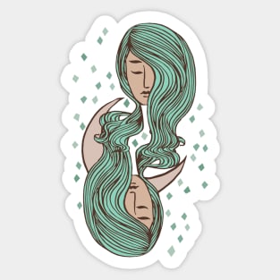 Queen Goddess Moon and Stars Sticker